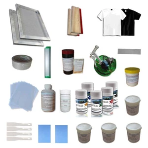 Screen Printing Materials Kit 1 Color Press Hand Tools Screen Frame Scraper Ink - Picture 1 of 6