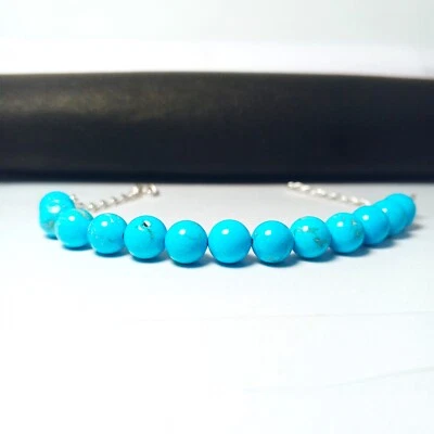 Natürliche Türkisarmband - Kristallperlenarmband, Dezember Geburtssteinarmband - Bild 1 von 3