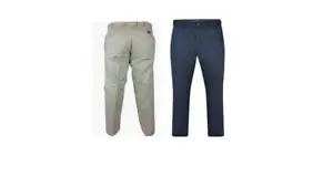 Carabou Pure Cotton Flexi Waist Chino Trousers Waist 34 to 48, 2 Colours - Picture 1 of 5