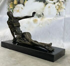 Abstract Bronze Sculpture Modern Art Marble base Figurine by Salvador Dali Decor