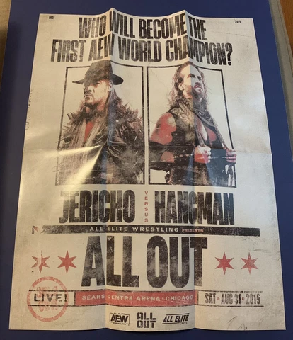 All Elite Crate AEW All Out 2015 Poster - Hangman Vs. Jericho -  17X22 Cover