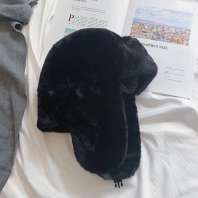 Unisex Ushanka Trapper Sombrero Imitación Piel Esponjoso A Prueba de Viento Suave Gorra de Esquí Espesar Invierno Foto 1 de 4