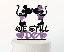 Mickey Mouse and Minnie Mouse Personalized Anniversary Cake Topper [16sd]