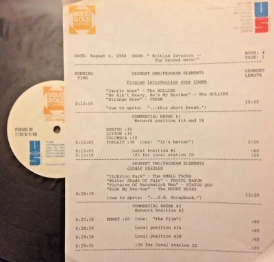RADIO SHOW 8/4/88 BRITISH INVASION:  STATUS QUO, PROCOL HARUM, DEEP PURPLE, WHO - Image 1 of 2
