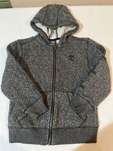 Timberland Boys Size 6 Large full zip hooded sweater Dark Gray Kids Clothing