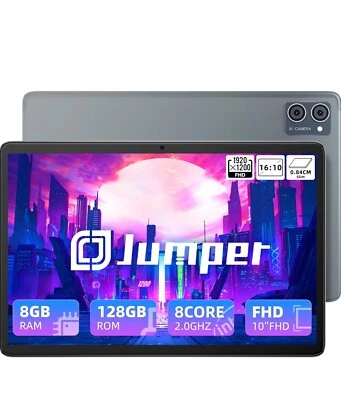 jumper 10.1 inch Android Tablet,128GB ROM+8GB RAM, FHD 1920x1200 Pixel - Image 1 of 4