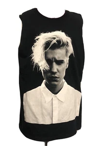 Justin Bieber Purpose Tour Bieber 6 Black Photo Sleeveless Tank Unisex Sz S P - Picture 1 of 12
