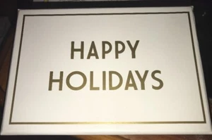 Happy Holidays Christmas Gold Greeting Cards CR Gibson 12 Cards/Envelopes NEW - Picture 1 of 4