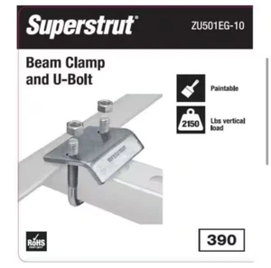 Estuche de 15 abrazaderas de haz de perno en U Superstrut U-501/2 ZU501EG-10 - Imagen 1 de 4