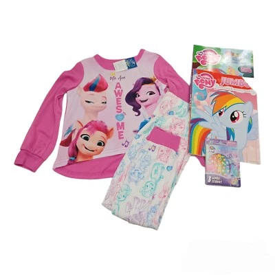 My Little Pony Pajama Set 4/5 w/2 Coloring Books & Crayons - Image 1 of 4