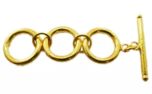 1 SET 37X20MM Solid Copper Extender Toggle Clasp 18K Gold Plated - Picture 1 of 1