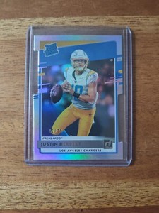 JUSTIN HERBERT 2020 DONRUSS SILVER PRESS PROOF DIE CUT RC #12/75 NM-MINT