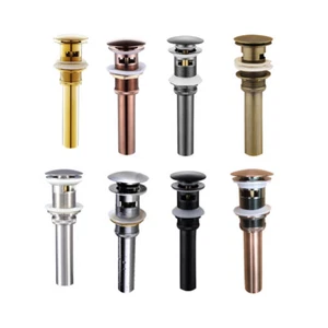 Brass Bathroom Pop Up Drain Faucet Vessel Sink Drain With Overflow wzh221 - Picture 1 of 14