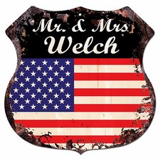 PPBW 0259 Beware Protected by MRS WELCH Rustic Chic Sign Funny Gift Ideas