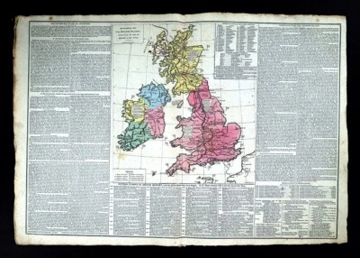 1818 Le Sage Map British Battles England Scotland Ireland Wales Great Britain UK - Image 1 of 4