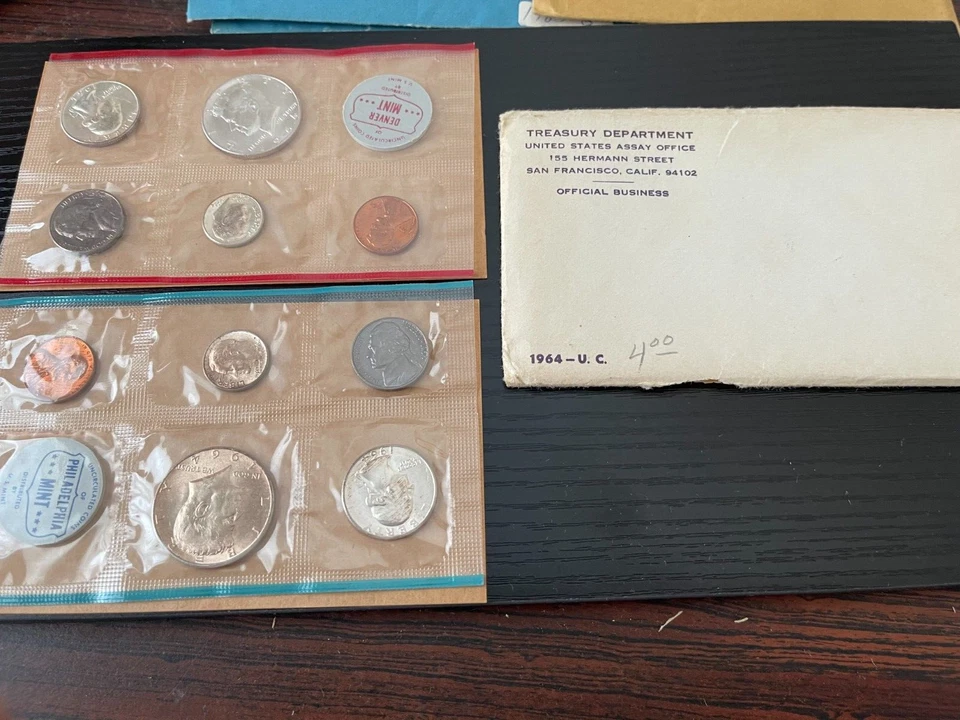 1964  US MINT set  10  coins seal in cello - Image 1 of 1