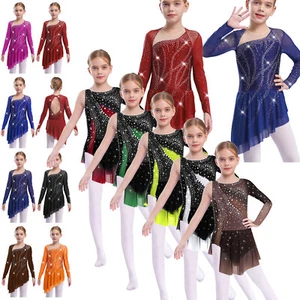 Girl's Lyrical Dance Costume Contemporary Latin Dance Leotard Dresses Ballerina - Picture 1 of 121