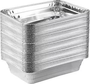 Disposable 2 LB Aluminum Takeout Tin Foil Baking Pans 6'' X 8'' X 2'' Inch Bakew - Picture 1 of 12