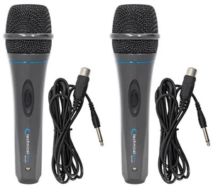 2 Microfoni cablati Technical Pro MK75 Karaoke DJ Microfoni + cavi da XLR a 1/4" da 10 piedi - Foto 1 di 8