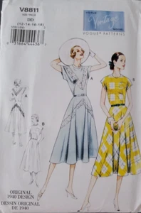 Vogue Vintage Patterns V8811 Misses' Dress from 1940 Reissue 12-14-16-18 - Picture 1 of 2