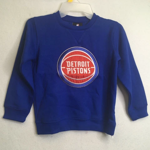 NBA Boys Large Royal Blue Detroit Pistons Crew Neck Fleece Sweatshirt NWT Cover