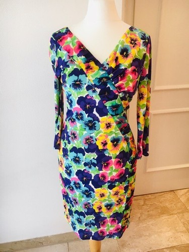 Gianni Versace Astuccio Abito DE36 IT 40 Multicolore Fiori Dress Flower Estate