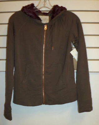 Rachel Roy Talla Pequeña HEAR ME ROAR Marrón Cacao Nueva Mujer Sudadera con Capucha Foto 1 de 4