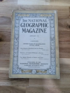 January 1923 National Geographic, Sardinia, Vienna: Capital w/o a nation, Snow - Picture 1 of 13