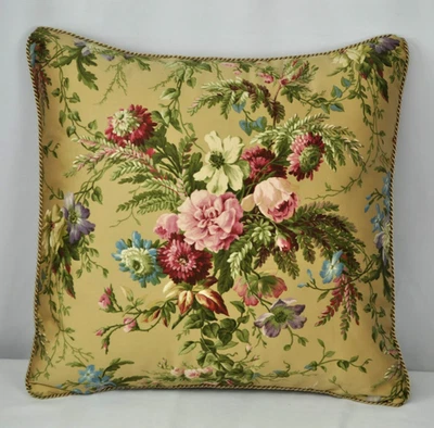 NOVO travesseiro de destaque personalizado com fio feito com tecido floral Ralph Lauren Adriana 20x20 - Imagem 1 de 4