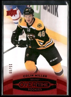 2015-16 Upper Deck Overtime Colin Miller Red RC /99 #112 Boston Bruins - Image 1 of 2