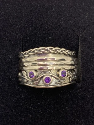 华丽 PAZ 以色列纯银万向轮戒指。 10码 — 第 1/4 张图片