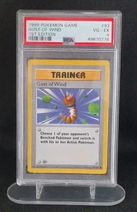 PSA 4 1st Edition Gust Of Wind 93/102 - 1999 Base Set VG-EX Trainer - Picture 1 of 3