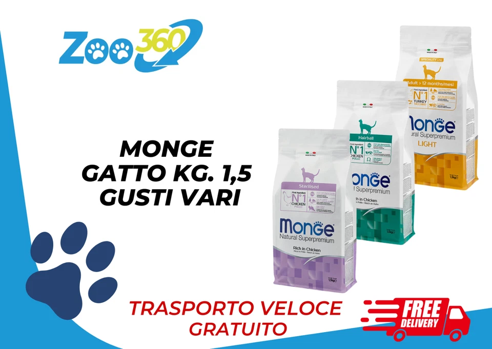 MONGE GATTO KG.1,5 + TRASPORTO GRATIS - Image 1 of 1
