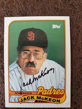 1989 Topps Jack McKeon #624 - San Diego Padres - Autographed!
