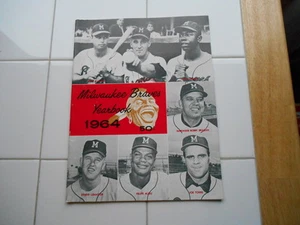 Vintage Original 1964 Milwaukee Braves Baseball Yearbook Hank Aaron Torre Spahn - Picture 1 of 1