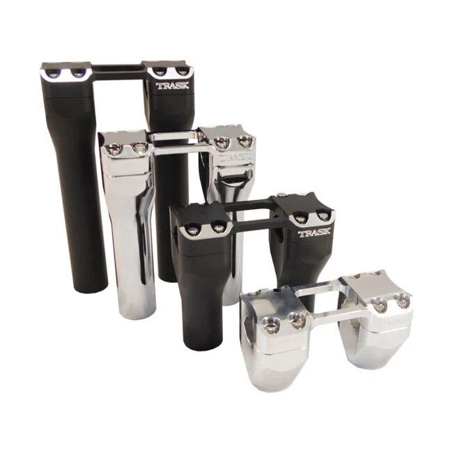 Trask Performance Moto Motorcycle Assault Risers 4 Inch Black Reverse Cut 963456 - Image 1 of 1