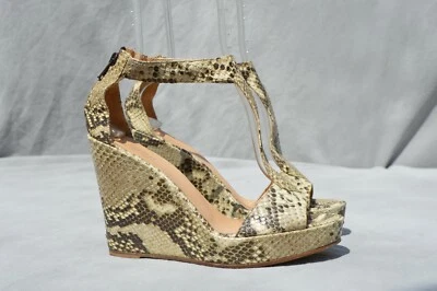 De colección BARNEYS NY COOPERATIVO Pitón Piel de Serpiente Cuero Tacón Alto Cuñas Plataforma s9  Foto 1 de 4