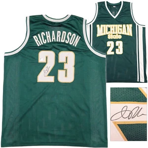 MICHIGAN STATE JASON RICHARDSON AUTOGRAPHED GREEN JERSEY BECKETT WITNESS 234509 - Picture 1 of 7