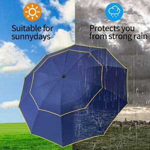 Outdoor Sports Umbrella Sun Blocking Premium Extra Folding with Double Canopy Uv - Picture 1 of 13