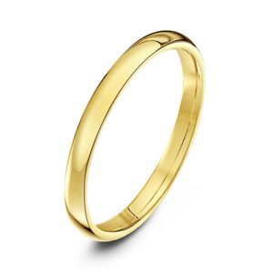 18ct Yellow Gold Court Wedding Ring 2,3,4,5,6mm comfort fit wedding band