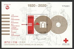 MACAU 2020 CENTENARY OF THE MACAU RED CROSS SOUVENIR SHEET OF 1 STAMP IN MINT NH - Picture 1 of 1