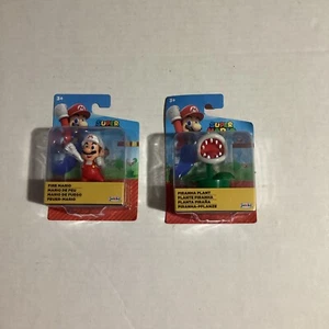 Super Mario figures: Fire Mario and Piranha Plant 2.5" tall - Jakks Pacific - Picture 1 of 9