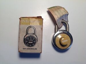 Vintage NOS Master Lock Co.  KEY CONTROLED Combination Padlock  - Org Box