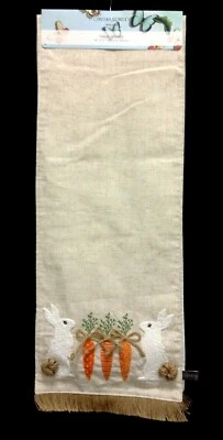 Cynthia Rowley Bunny Easter Holiday Kitchen Dining Table Runner Garden 14x72 - Image 1 of 4
