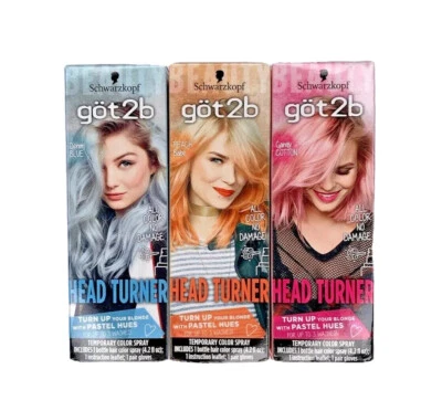Schwarzkopf Got2b Cabeza Turner Color Temporal Set de 3 Algodón Rosa Melocotón Azul Foto 1 de 4