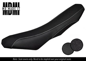 SE ADAPTA A KTM ENDURO SMC 690 R 08-18 AGARRE PERSONALIZADO CARBONO VINILO FUNDA ASIENTO BLANCO ST - Imagen 1 de 5