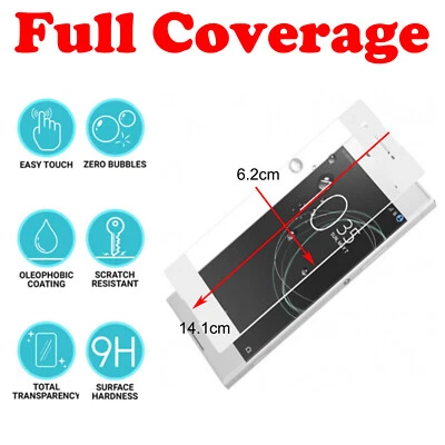 For Sony Xperia XA1 Full Glue 5D Tempered Glass Screen Protector- White - image 1 of 4