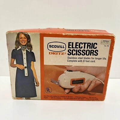 Vintage Dritz Electric Scissors Model 716 Scovill New Opened Box Switzerland - Image 1 of 4