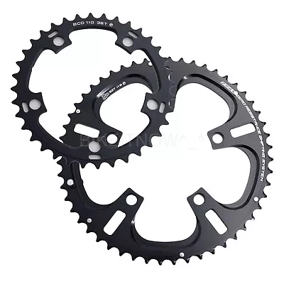 DRIVELINE Chainring Road Bike bicycle 52-36T,2x 11 Speed,7075/T6 BCD 110mm Black - Image 1 of 4