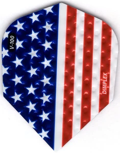 Vuelos de dardos Metallic Stars and Stripes Dimplex: 3 por juego - Imagen 1 de 4